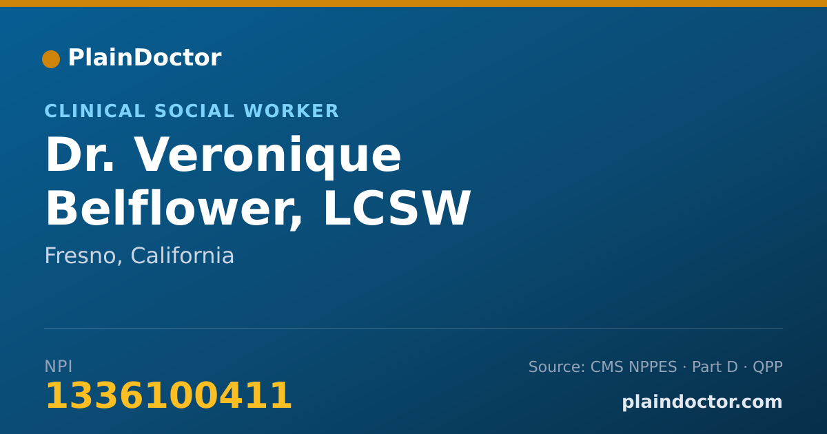 Shareable card for Veronique Belflower, LCSW - Clinical Social Worker, Fresno, CA