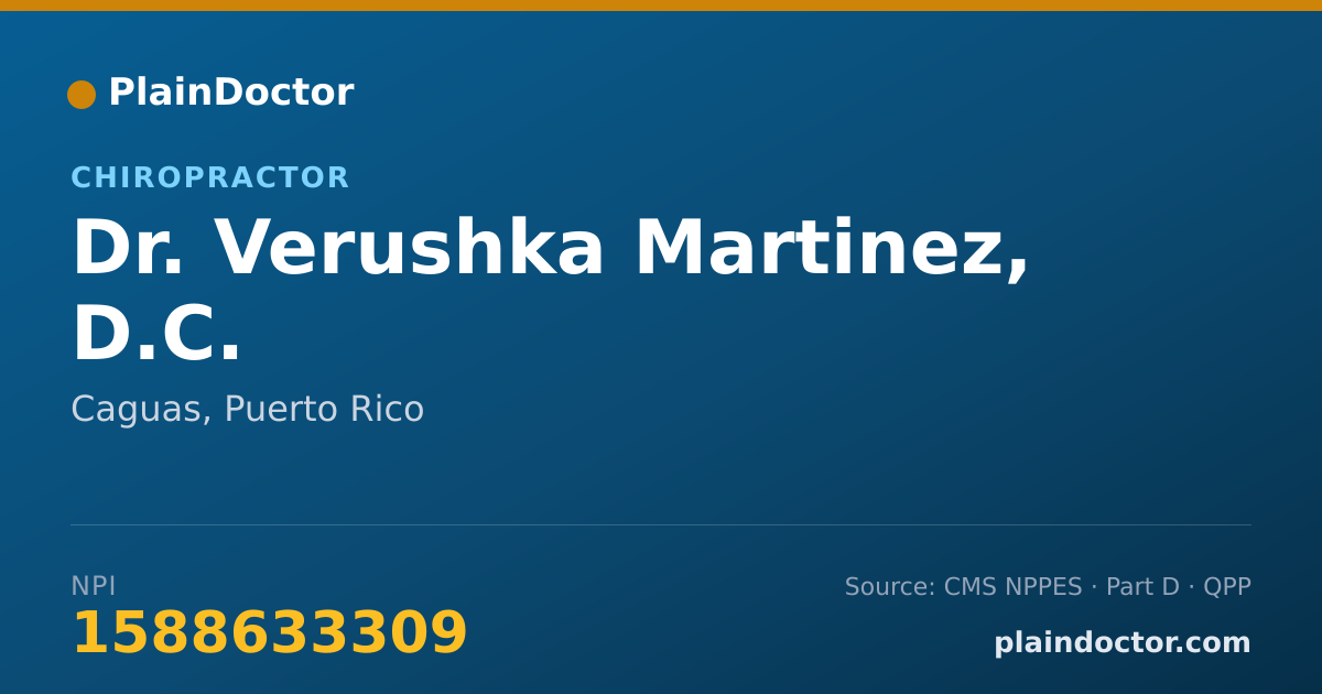 Shareable card for Verushka Martinez, D.C. - Chiropractor, Caguas, PR