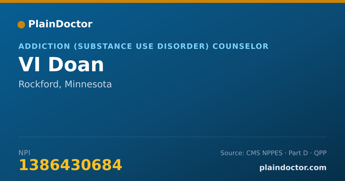 Shareable card for VI Doan - Addiction (Substance Use Disorder) Counselor, Rockford, MN