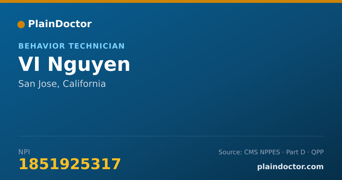 Shareable card for VI Nguyen - Behavior Technician, San Jose, CA