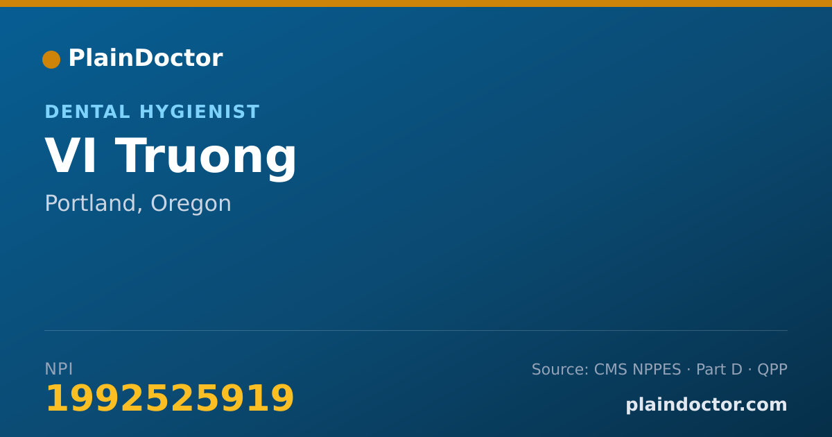 Shareable card for VI Truong - Dental Hygienist, Portland, OR