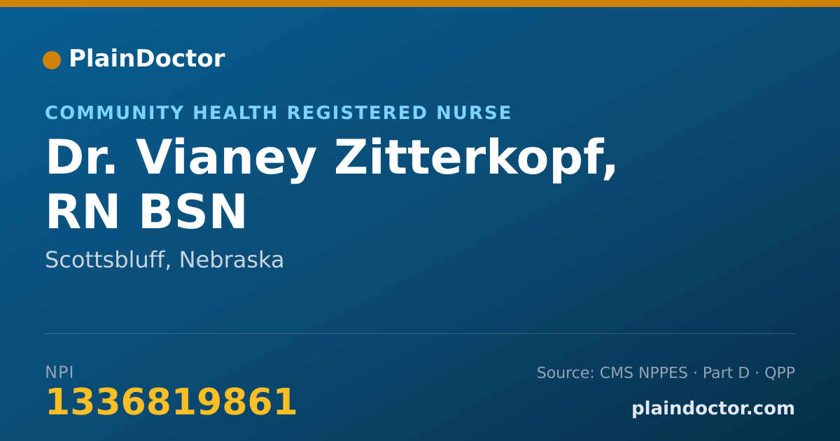 Shareable card for Vianey Zitterkopf, RN BSN - Community Health Registered Nurse, Scottsbluff, NE