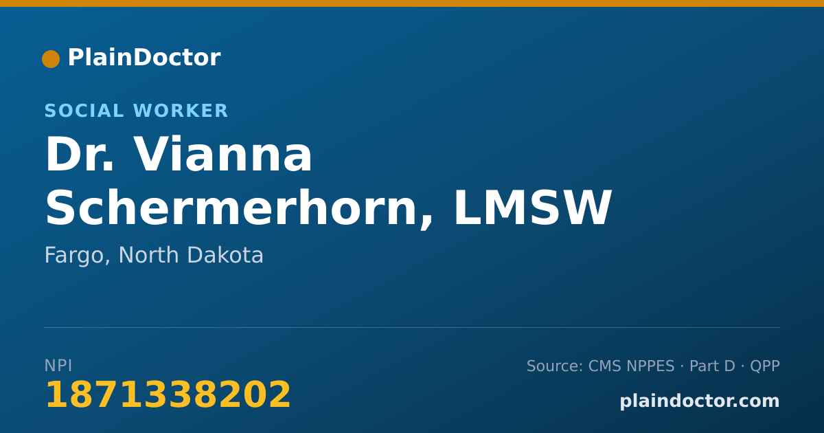 Shareable card for Vianna Schermerhorn, LMSW - Social Worker, Fargo, ND
