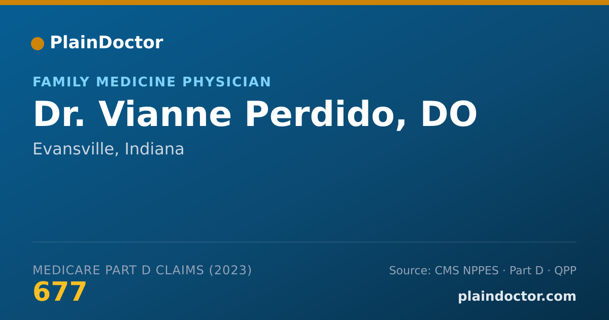 Shareable card for Vianne Perdido, DO - Family Medicine Physician, Evansville, IN