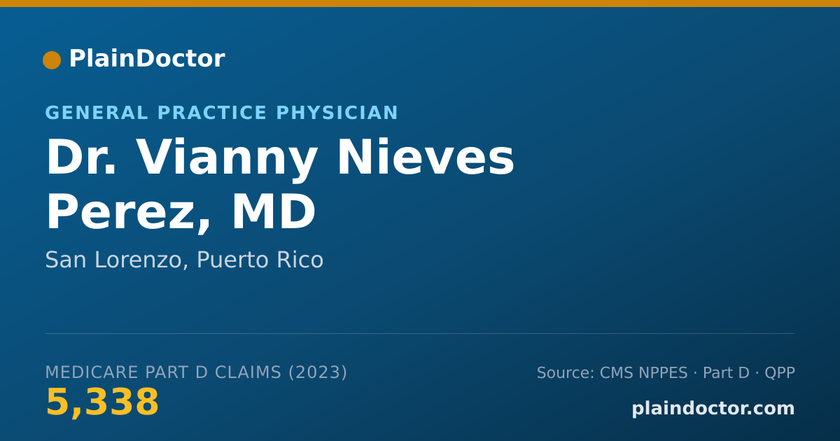 Shareable card for Vianny Nieves Perez, MD - General Practice Physician, San Lorenzo, PR