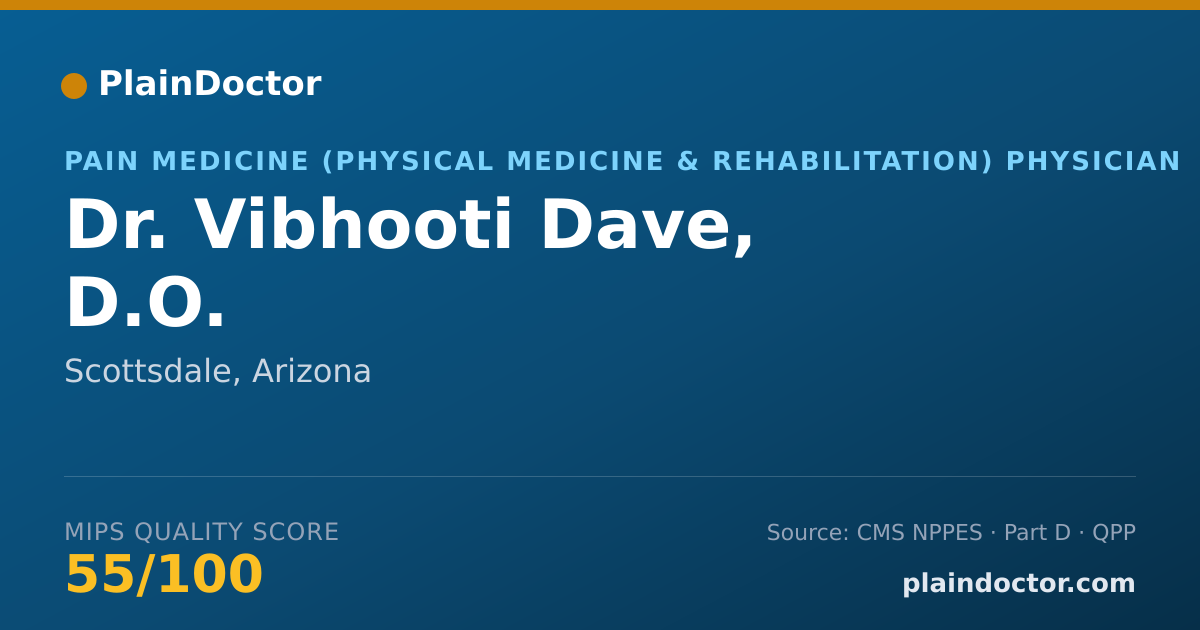 Shareable card for Vibhooti Dave, D.O. - Pain Medicine (Physical Medicine & Rehabilitation) Physician, Scottsdale, AZ