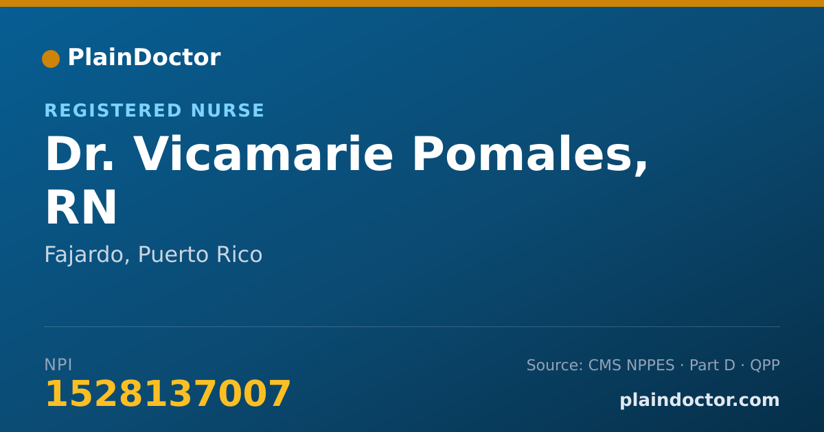 Shareable card for Vicamarie Pomales, RN - Registered Nurse, Fajardo, PR
