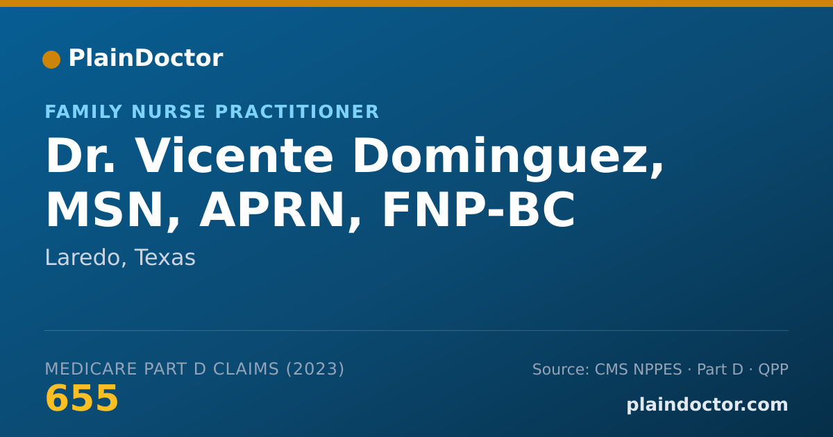 Shareable card for Vicente Dominguez, MSN, APRN, FNP-BC - Family Nurse Practitioner, Laredo, TX