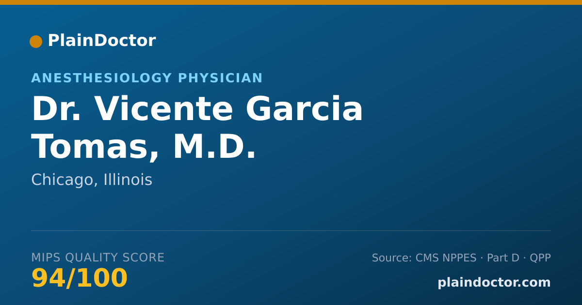 Shareable card for Vicente Garcia Tomas, M.D. - Anesthesiology Physician, Chicago, IL