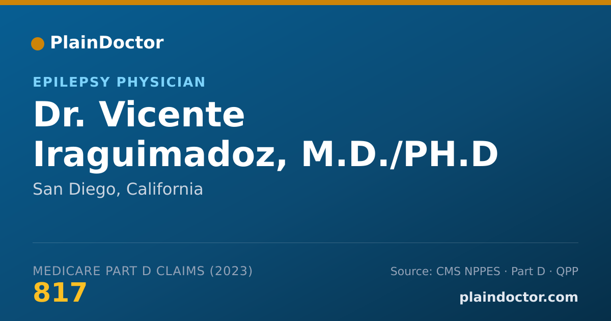 Shareable card for Vicente Iraguimadoz, M.D./PH.D - Epilepsy Physician, San Diego, CA