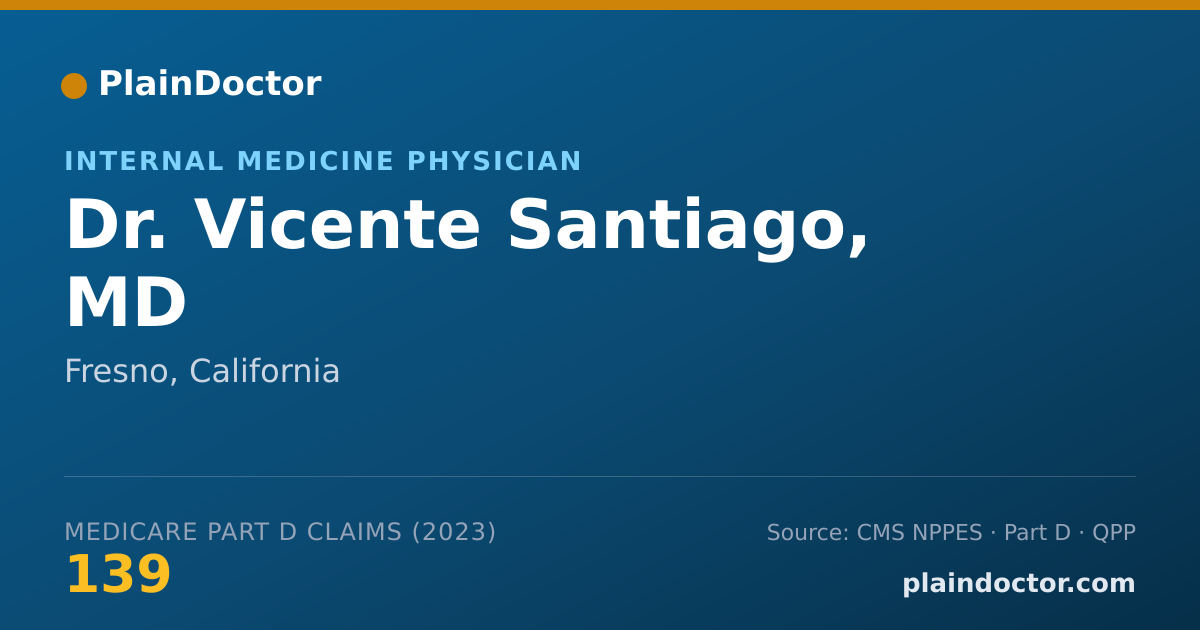 Shareable card for Vicente Santiago, MD - Internal Medicine Physician, Fresno, CA