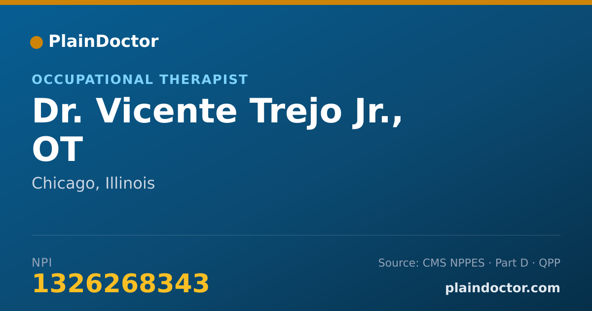 Shareable card for Vicente Trejo Jr., OT - Occupational Therapist, Chicago, IL