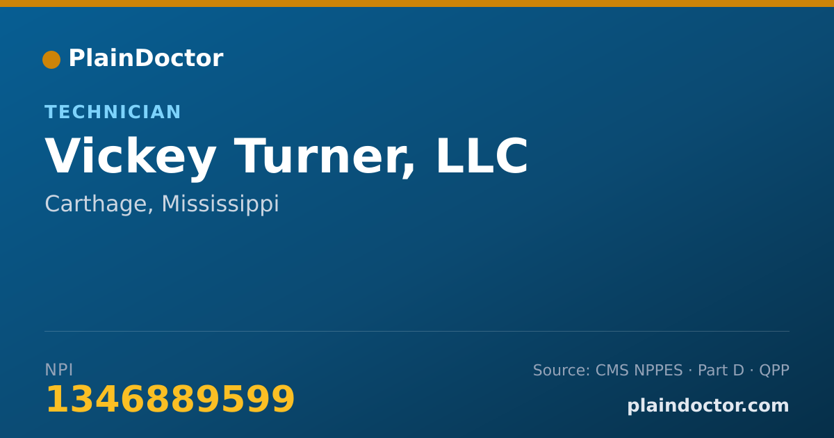 Shareable card for Vickey Turner, LLC - Technician, Carthage, MS