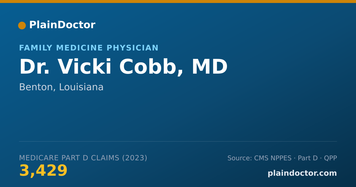 Shareable card for Vicki Cobb, MD - Family Medicine Physician, Benton, LA