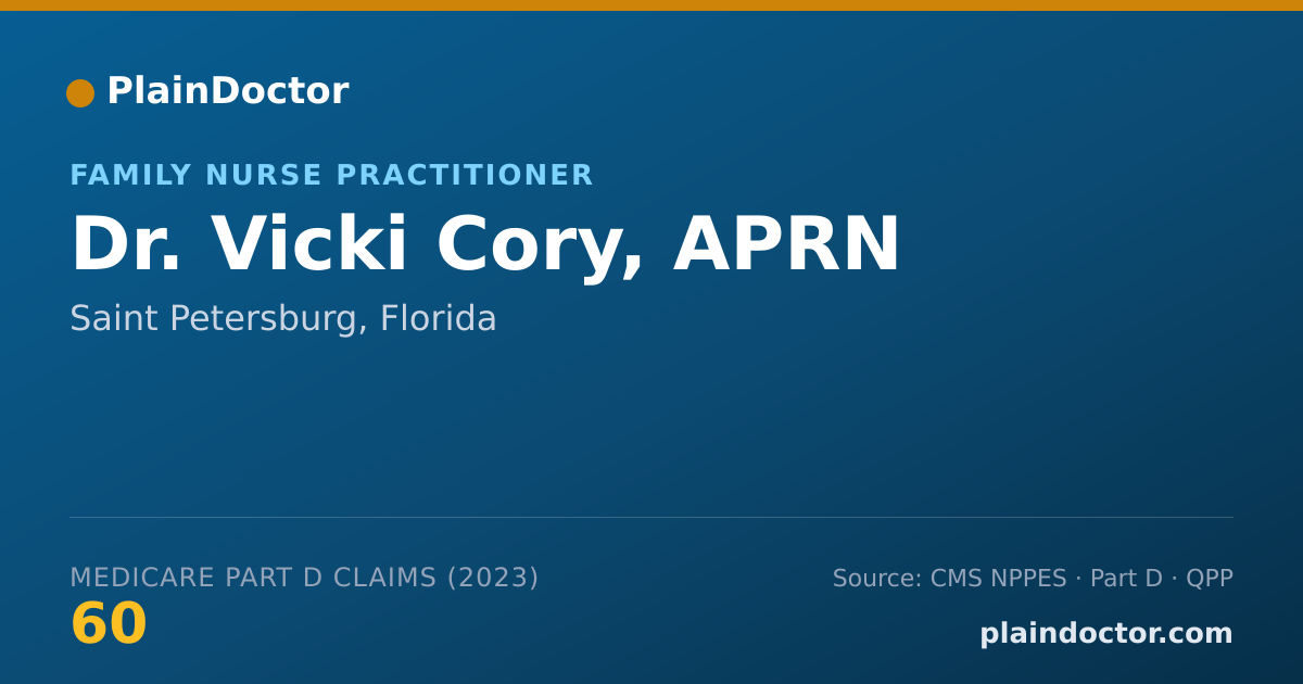 Shareable card for Vicki Cory, APRN - Family Nurse Practitioner, Saint Petersburg, FL