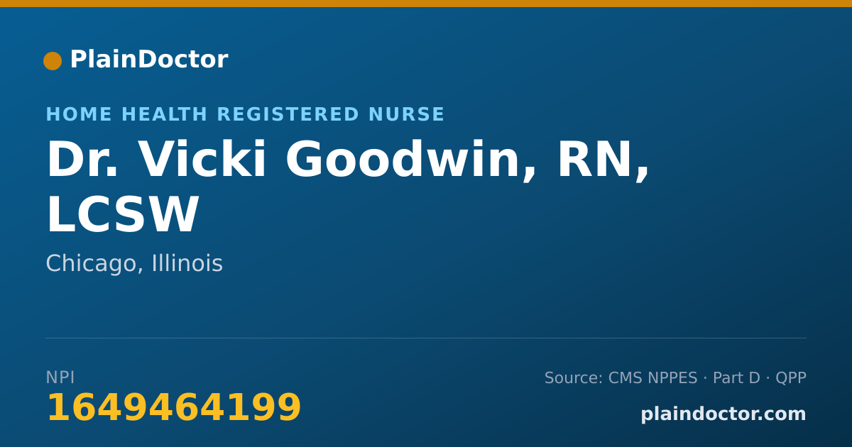 Shareable card for Vicki Goodwin, RN, LCSW - Home Health Registered Nurse, Chicago, IL