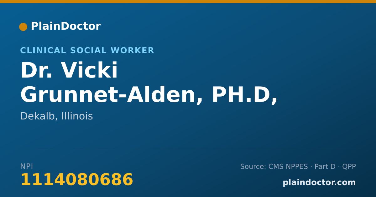 Shareable card for Vicki Grunnet-Alden, PH.D, LCSW, MSW - Clinical Social Worker, Dekalb, IL
