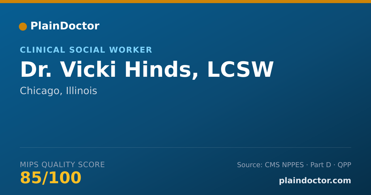 Shareable card for Vicki Hinds, LCSW - Clinical Social Worker, Chicago, IL