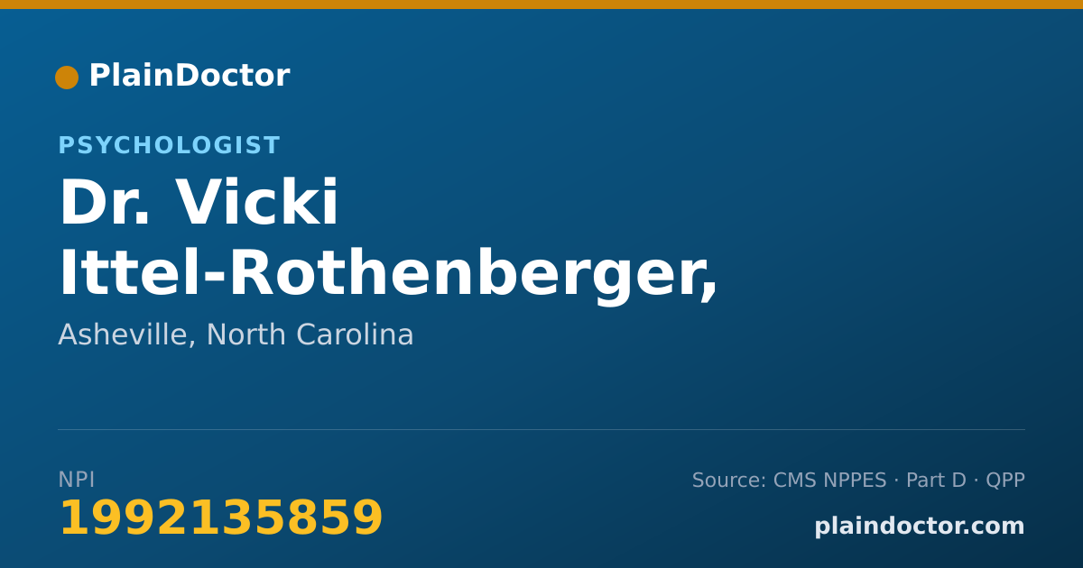 Shareable card for Vicki Ittel-Rothenberger, PH.D. - Psychologist, Asheville, NC
