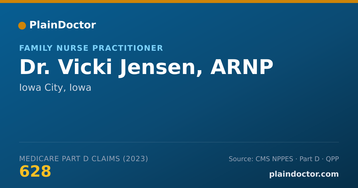 Shareable card for Vicki Jensen, ARNP - Family Nurse Practitioner, Iowa City, IA