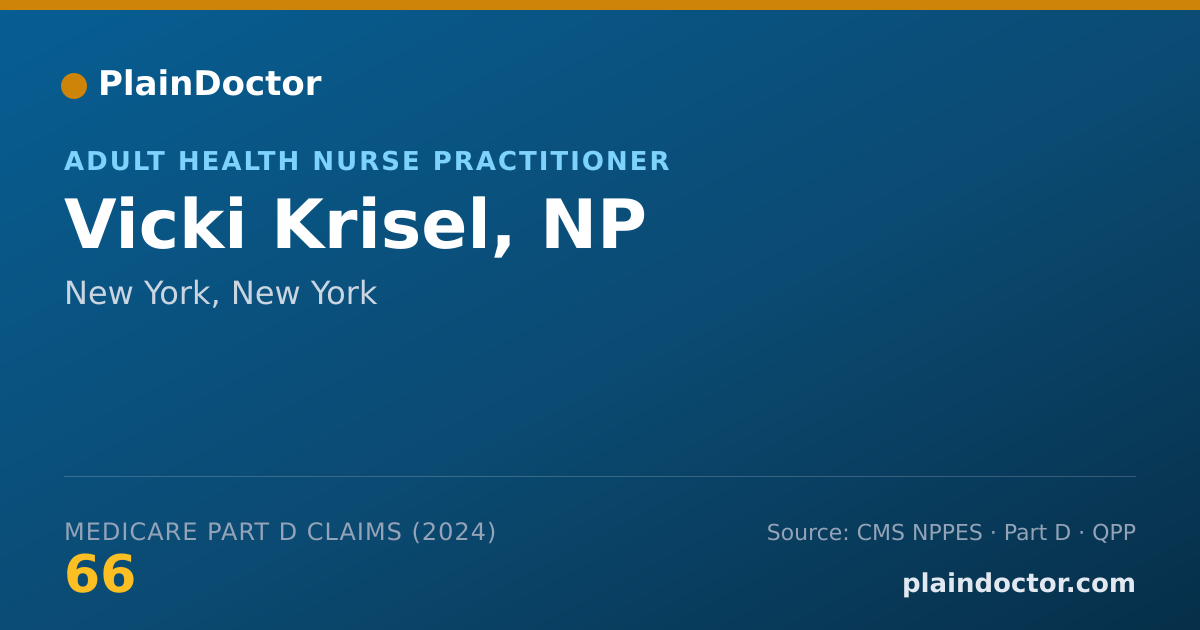 Shareable card for Vicki Krisel, NP - Adult Health Nurse Practitioner, New York, NY
