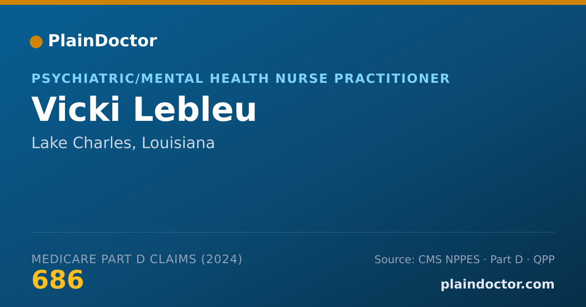 Shareable card for Vicki Lebleu - Psychiatric/Mental Health Nurse Practitioner, Lake Charles, LA