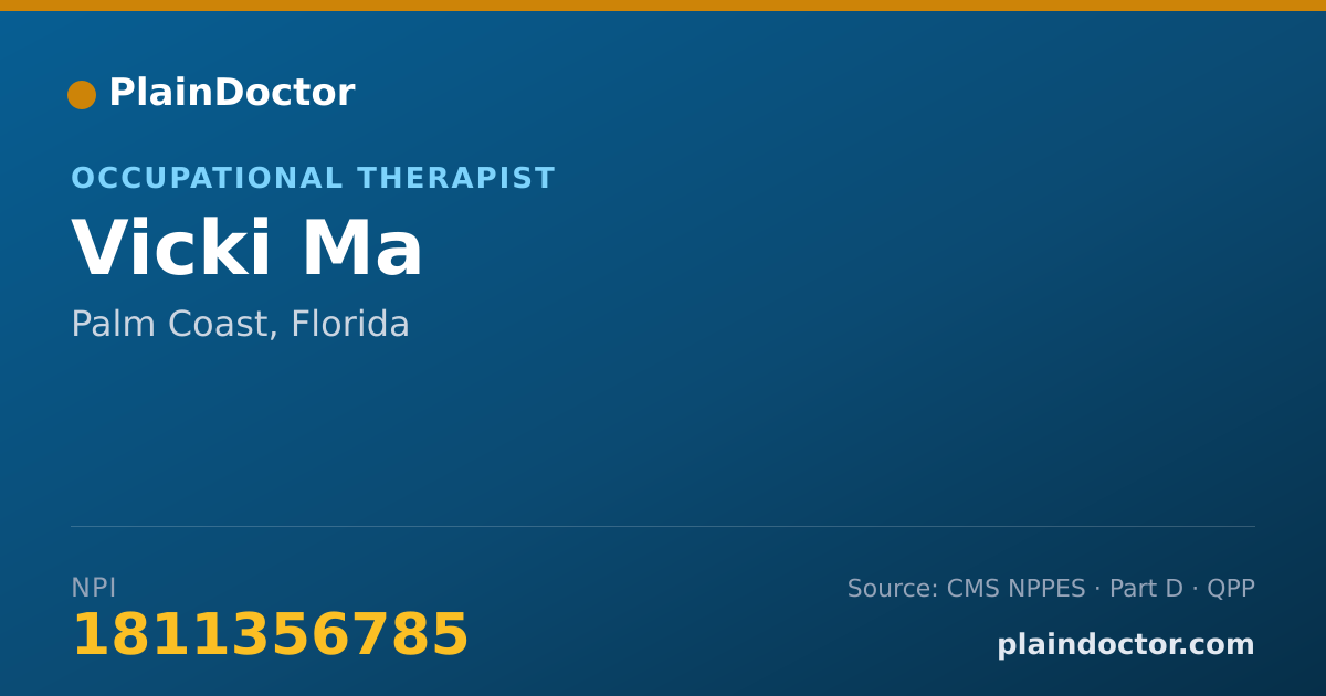 Shareable card for Vicki Ma - Occupational Therapist, Palm Coast, FL