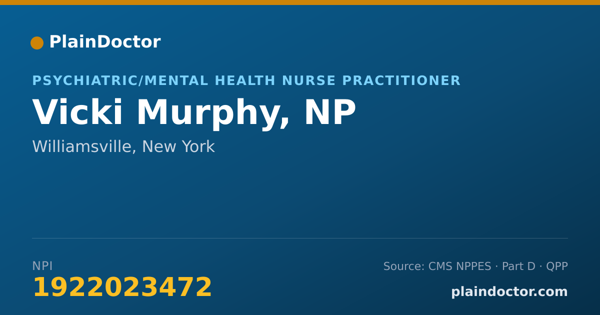Shareable card for Vicki Murphy, NP - Psychiatric/Mental Health Nurse Practitioner, Williamsville, NY