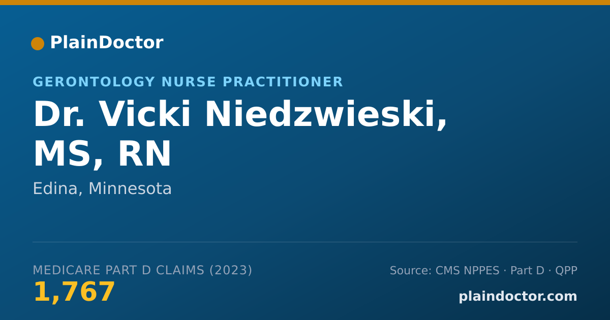 Shareable card for Vicki Niedzwieski, MS, RN - Gerontology Nurse Practitioner, Edina, MN