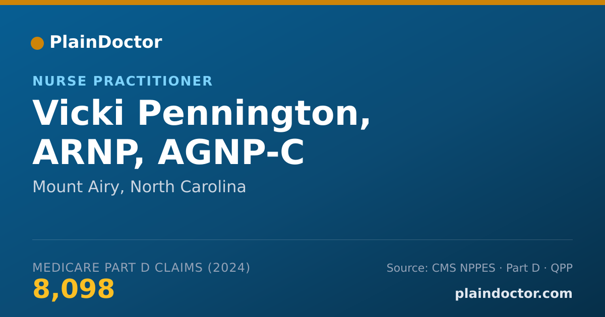 Shareable card for Vicki Pennington, ARNP, AGNP-C - Nurse Practitioner, Mount Airy, NC