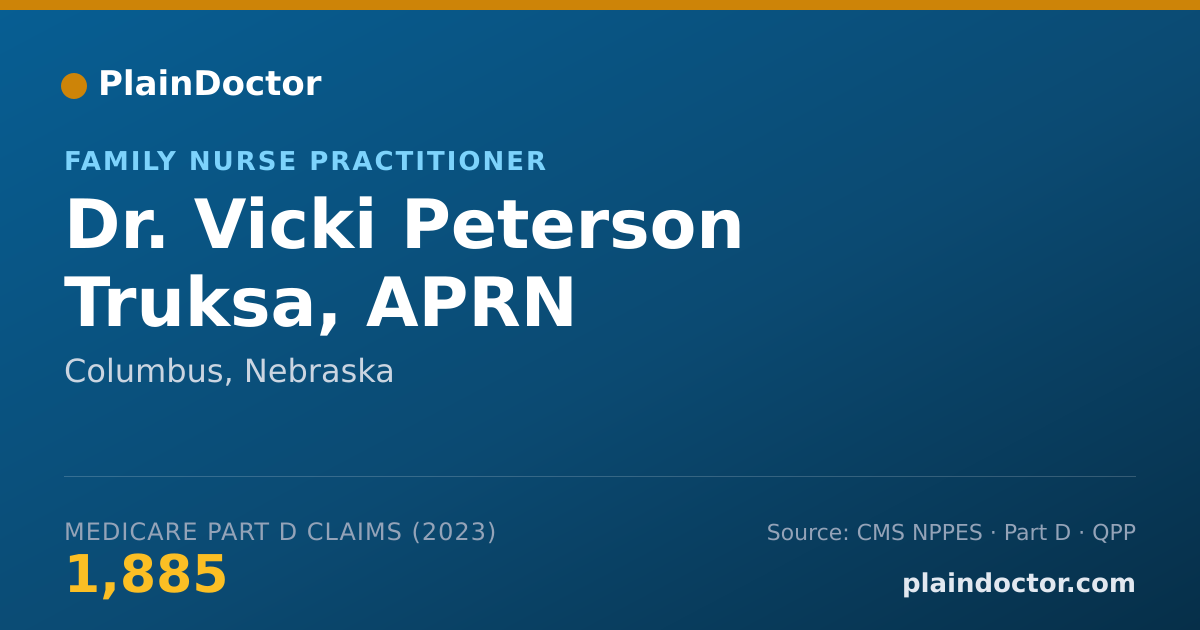 Shareable card for Vicki Peterson Truksa, APRN - Family Nurse Practitioner, Columbus, NE