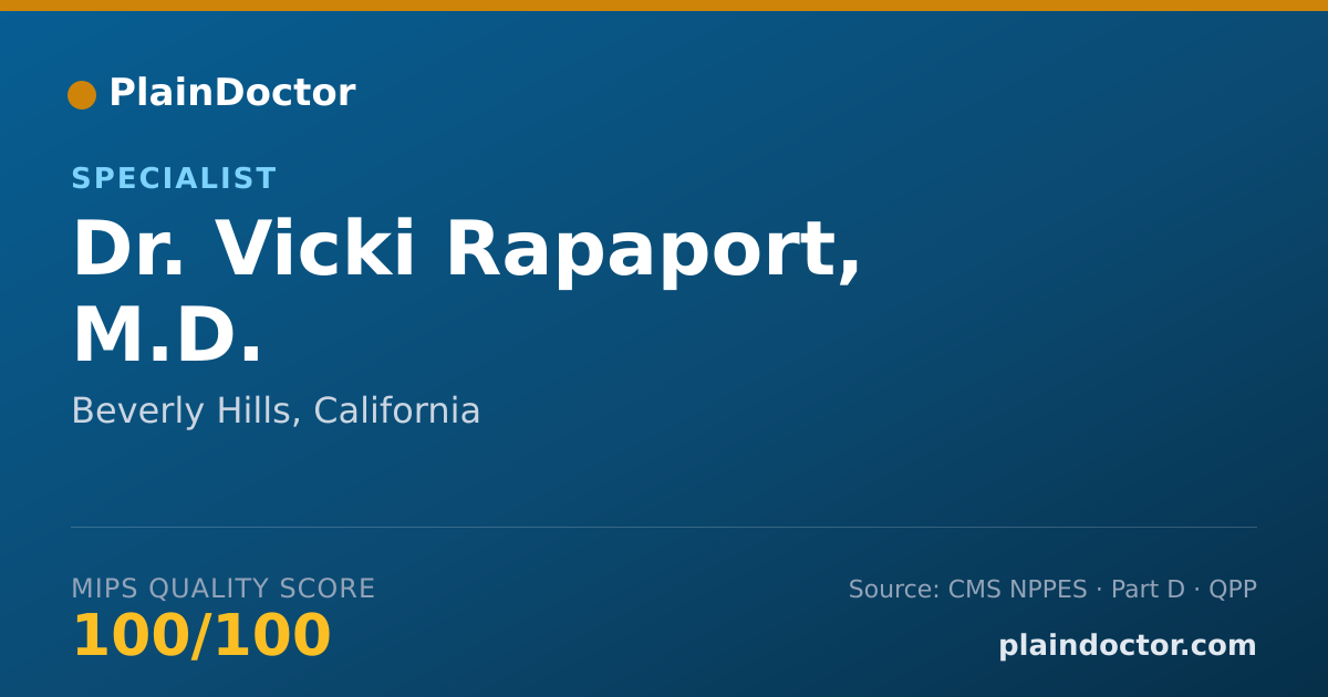 Shareable card for Vicki Rapaport, M.D. - Specialist, Beverly Hills, CA