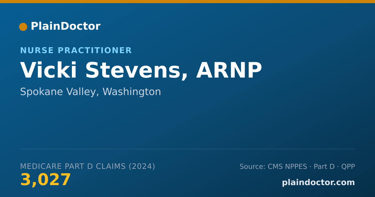 Shareable card for Vicki Stevens, ARNP - Nurse Practitioner, Spokane Valley, WA