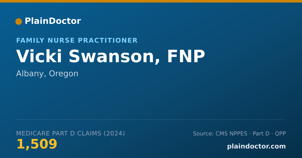 Shareable card for Vicki Swanson, FNP - Family Nurse Practitioner, Albany, OR