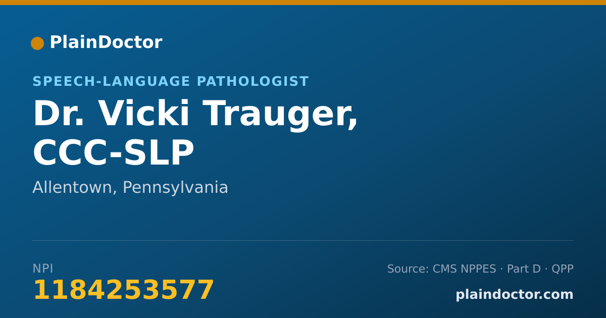 Shareable card for Vicki Trauger, CCC-SLP - Speech-Language Pathologist, Allentown, PA