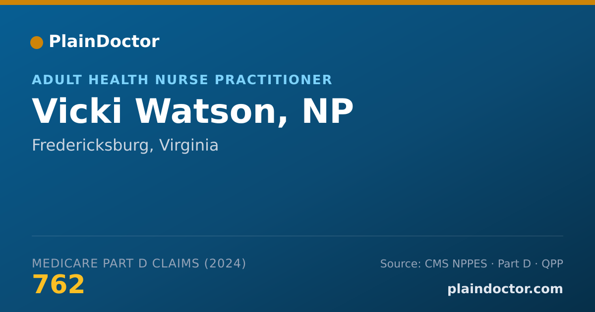 Shareable card for Vicki Watson, NP - Adult Health Nurse Practitioner, Fredericksburg, VA