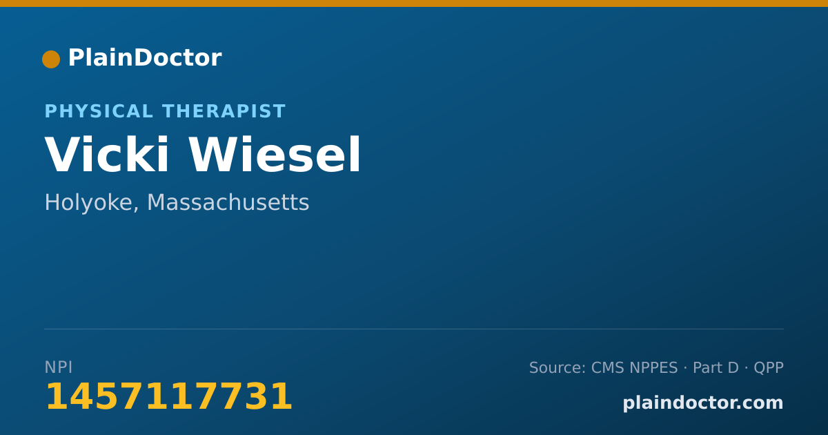 Shareable card for Vicki Wiesel - Physical Therapist, Holyoke, MA