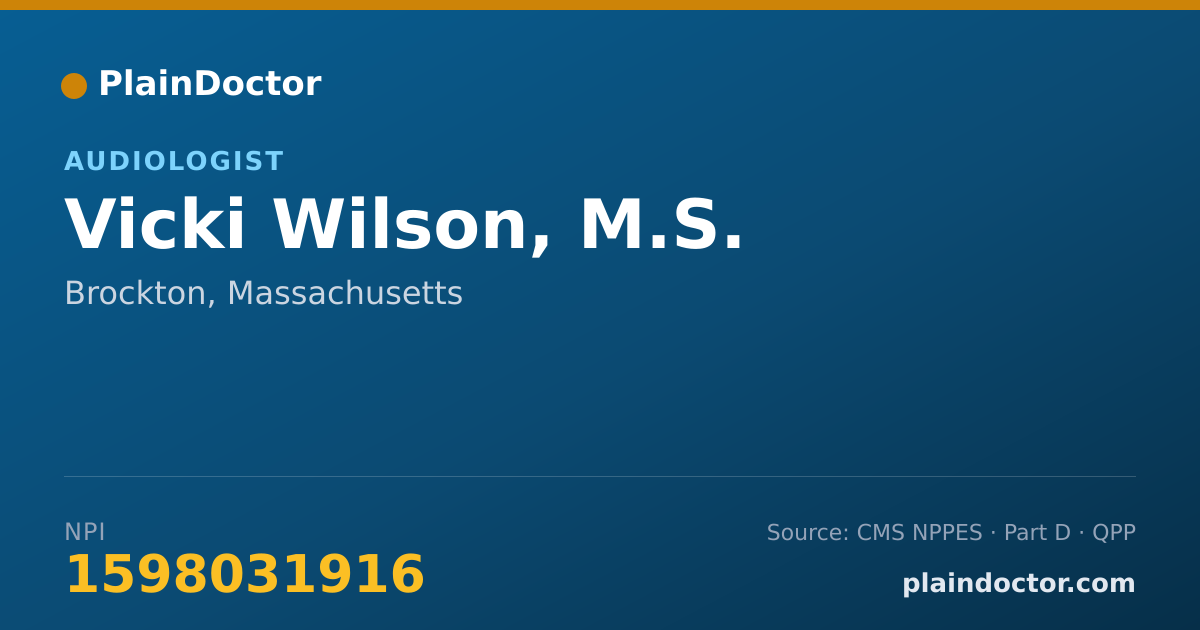 Shareable card for Vicki Wilson, M.S. - Audiologist, Brockton, MA