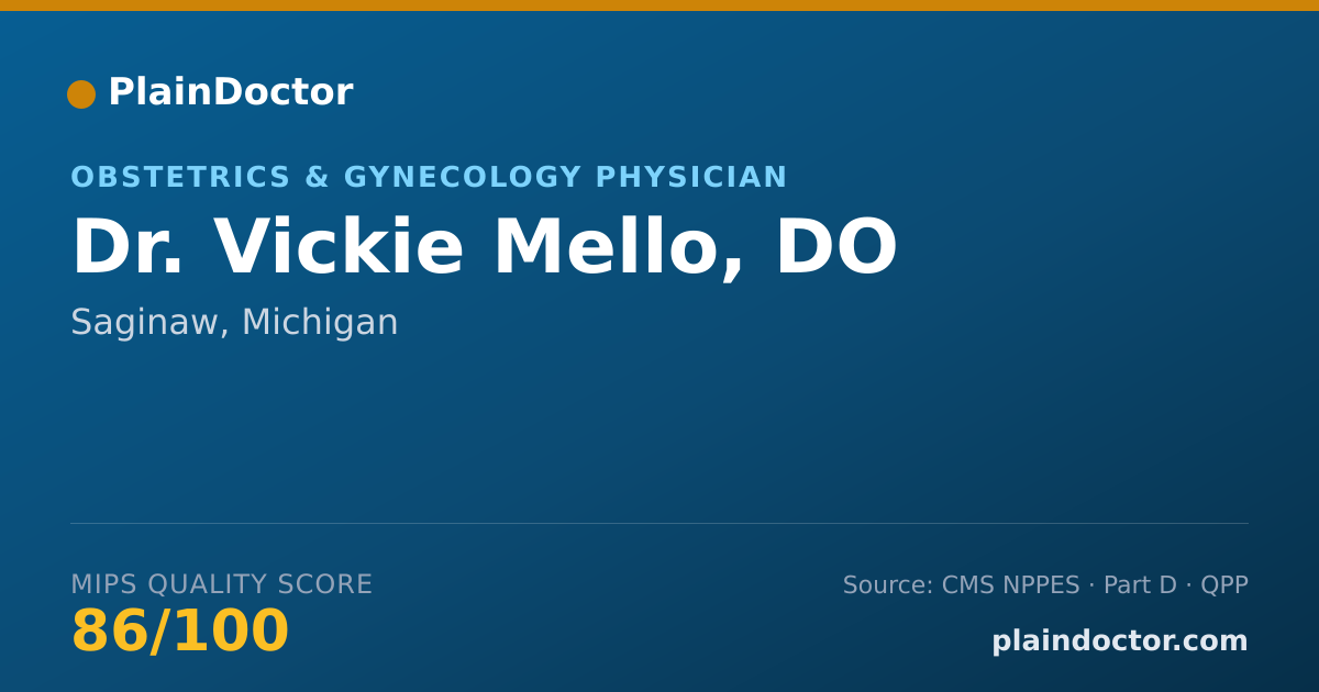 Shareable card for Vickie Mello, DO - Obstetrics & Gynecology Physician, Saginaw, MI