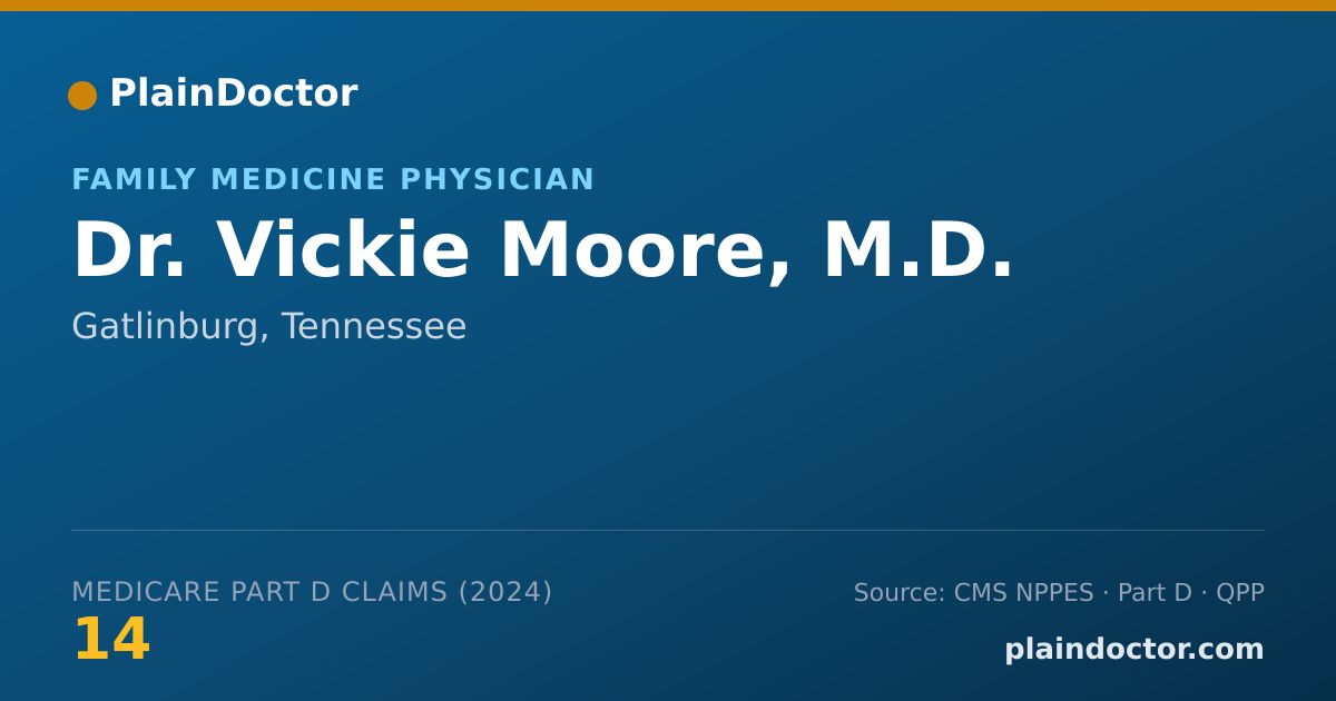 Shareable card for Vickie Moore, M.D. - Family Medicine Physician, Gatlinburg, TN