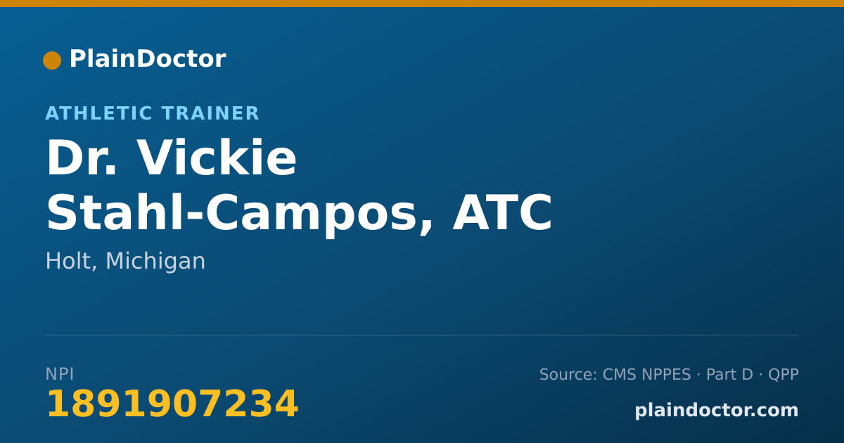 Shareable card for Vickie Stahl-Campos, ATC - Athletic Trainer, Holt, MI