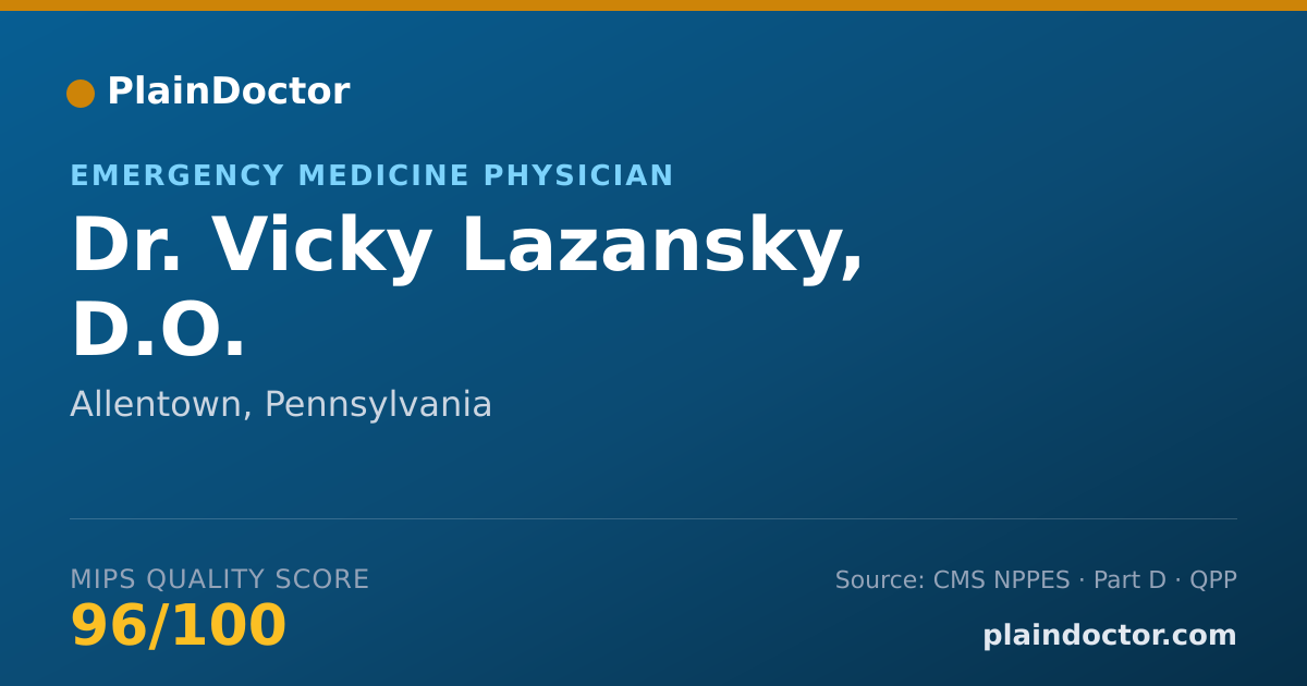 Shareable card for Vicky Lazansky, D.O. - Emergency Medicine Physician, Allentown, PA