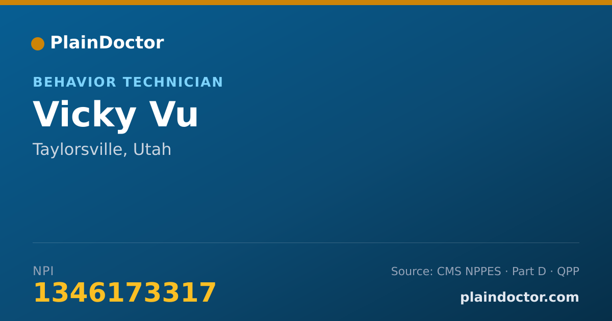 Shareable card for Vicky Vu - Behavior Technician, Taylorsville, UT
