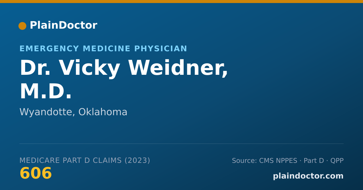 Shareable card for Vicky Weidner, M.D. - Emergency Medicine Physician, Wyandotte, OK