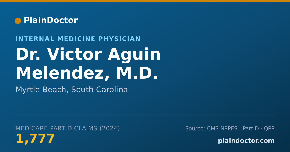 Shareable card for Victor Aguin Melendez, M.D. - Internal Medicine Physician, Myrtle Beach, SC