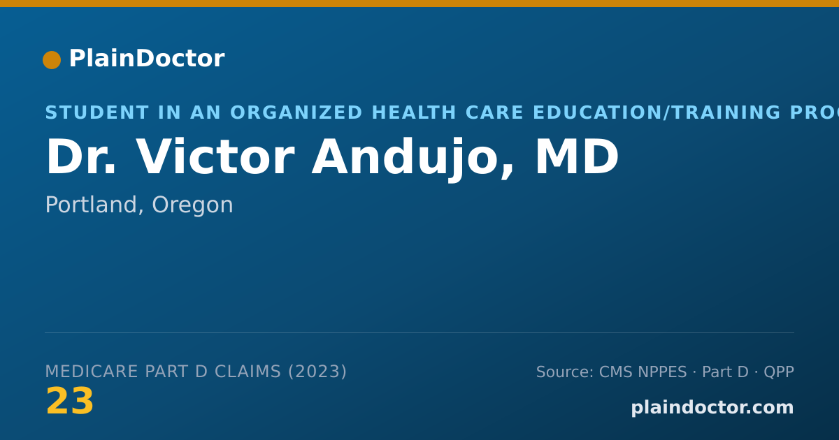 Shareable card for Victor Andujo, MD - Student in an Organized Health Care Education/Training Program, Portland, OR