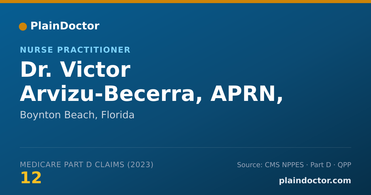 Shareable card for Victor Arvizu-Becerra, APRN, FNP-BC - Nurse Practitioner, Boynton Beach, FL