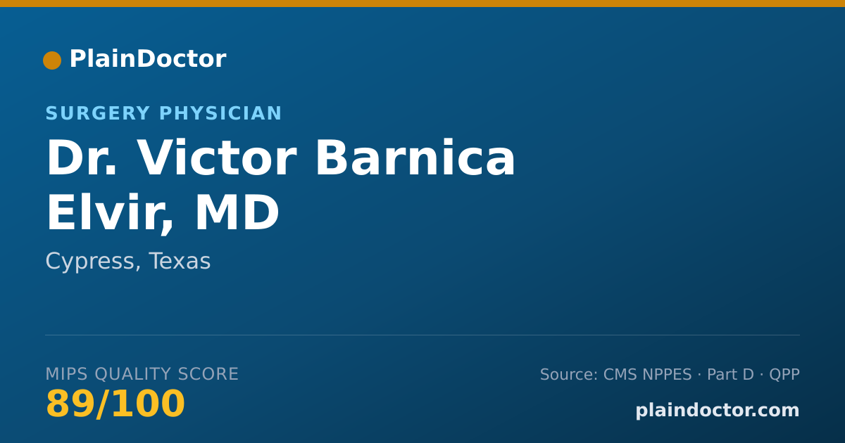Shareable card for Victor Barnica Elvir, MD - Surgery Physician, Cypress, TX