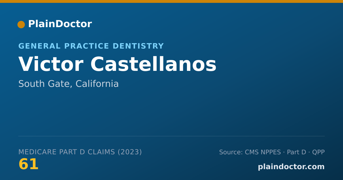 Shareable card for Victor Castellanos - General Practice Dentistry, South Gate, CA
