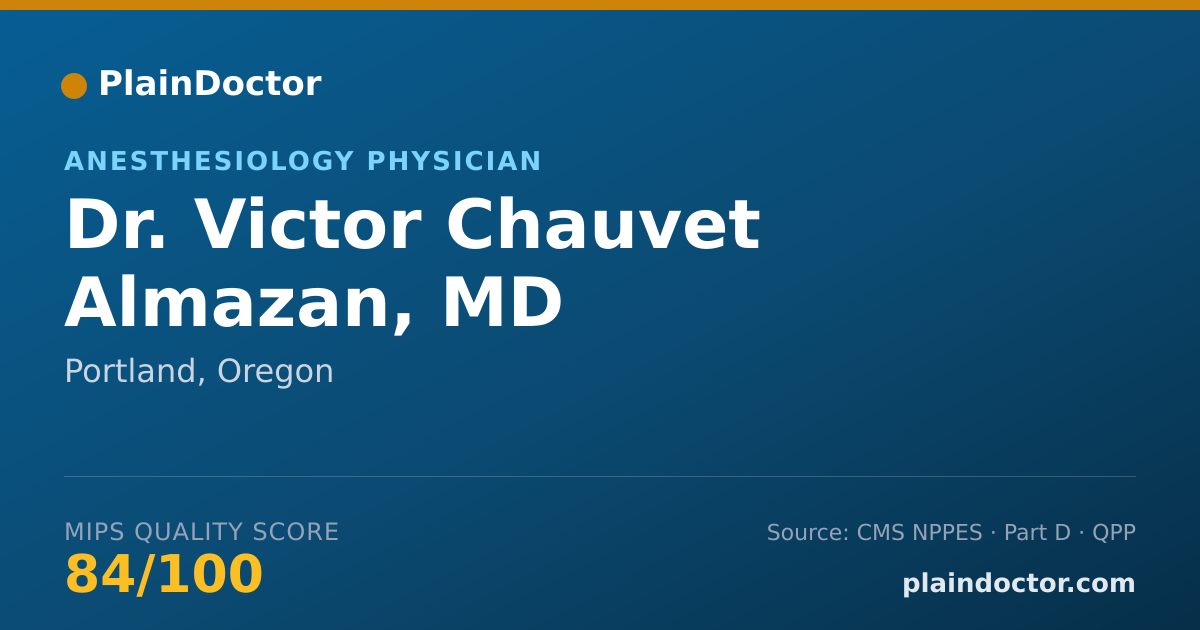 Shareable card for Victor Chauvet Almazan, MD - Anesthesiology Physician, Portland, OR